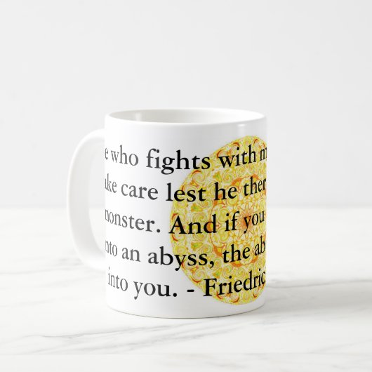 Friedrich Nietzsche - profundes Zitat Kaffeetasse (Vorderseite Links)