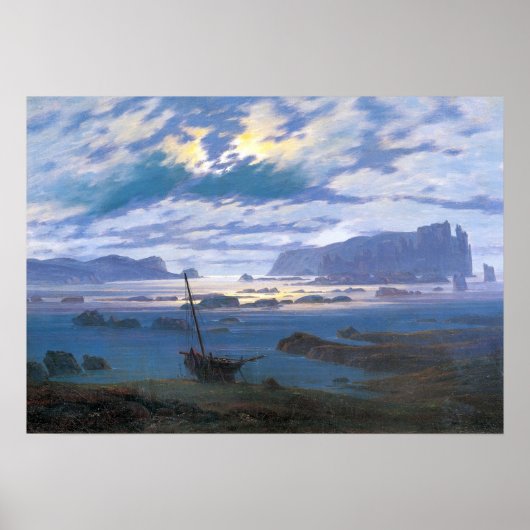 Friedrich - Nordsee im Mondschein Poster (Vorne)