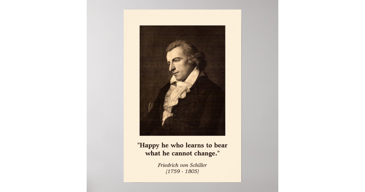 Friedrich Schiller Zitat auf Glück Poster Zazzle.de