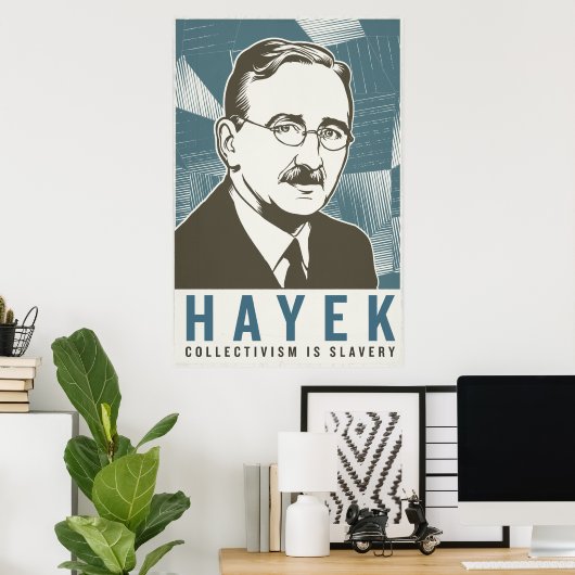 Friedrich von Hayek Vintag Print Poster (Heimbüro)