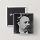 Friedrich Wilhelm Nietzsche (1844-1900) 1873 (b/w Button (Vorne & Hinten)
