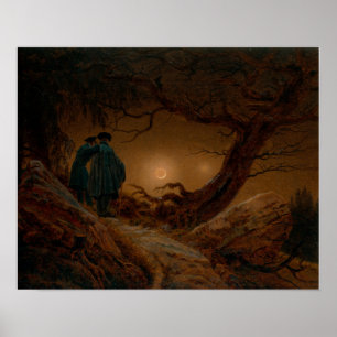 Friedrich - Zwei Männer, den Mond betrachtend Poster