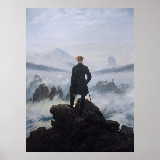Friedrichs Wanderer über dem Nebel Poster (Vorne)