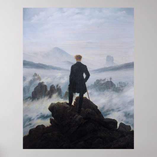 Friedrichs Wanderer über dem Nebel Poster (Vorne)