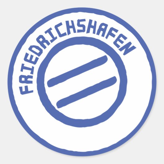 Friedrichshafen Post-Stempel-Briefmarke Runder Aufkleber (Vorderseite)