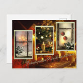 friedvolle Weihnachten Ankündigungspostkarte (Vorne/Hinten)