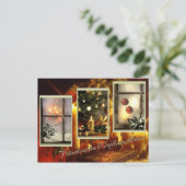 friedvolle Weihnachten Ankündigungspostkarte (Stehend Vorderseite)