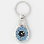 Friedvolles blauer Stern-Kaleidoskop Schlüsselanhänger (Vorderseite)