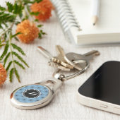 Friedvolles blauer Stern-Kaleidoskop Schlüsselanhänger (Seite)