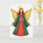 Friedvolles Engel-Weihnachtskarte Karte (Gelbe Blume)