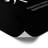 Friedvolles Herz, harmonisches Chi - Kanji Poster (Ecke)