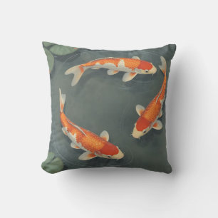 Friedvolles Koi-Fischteich-Serenitäts-Design Kissen