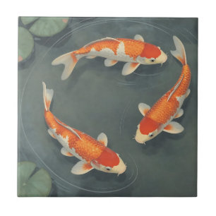 Friedvolles Koi-Fischteich-Serenitätsdesign Fliese