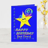 Friend 9. Geburtstagssterne für Mädchen Karte (Gelbe Blume)