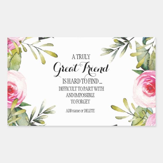 Friend Bestie Vielen Dank, dass Sie die beste Freu Rechteckiger Aufkleber (Vorderseite)