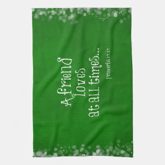 Friend Bible Verse Scripting Geschirrtuch (Vertikal)