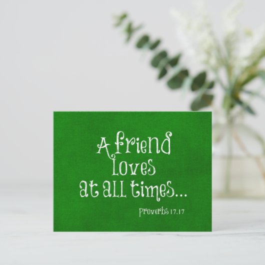 Friend Bible Verse Scripting Postkarte (Stehend Vorderseite)