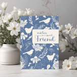 Friend Birthday Blaue Vögel und Blüten Karte<br><div class="desc">Die Geburtstagskarte für einen besonderen Freund zeigt ein Muster von Vögeln und Blume in Blau und Creme und ein herzliches Gefühl: "Mit Liebe zu einem besonderen Freund."</div>