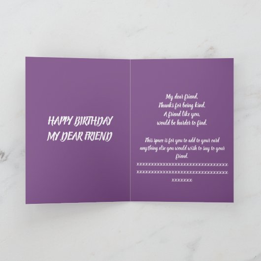 FRIEND BIRTHDAY CARD KARTE (Innenseite)