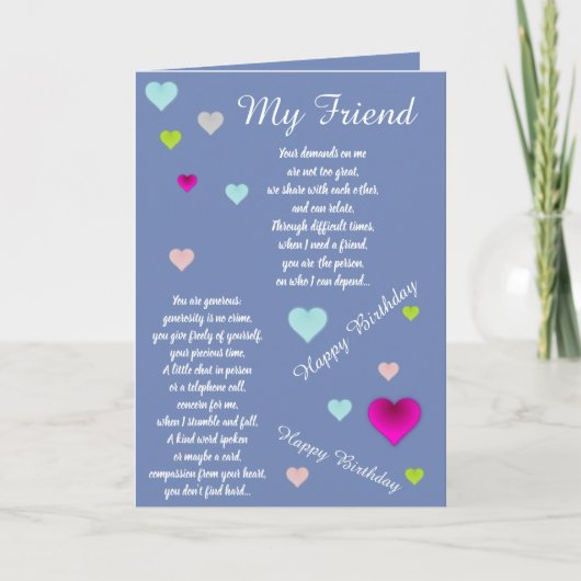 FRIEND BIRTHDAY CARD KARTE (Vorderseite)