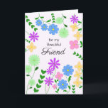 Friend Birthday Card Karte<br><div class="desc">Hübsche Geburtstagskarte eines Freundes,  die mit Ihrer personalisierten Nachricht und/oder Ihrem Namen angepasst werden kann.</div>