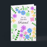 Friend Birthday Card Karte<br><div class="desc">Hübsche Geburtstagskarte eines Freundes,  die mit Ihrer personalisierten Nachricht und/oder Ihrem Namen angepasst werden kann.</div>