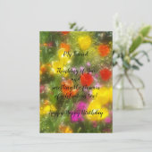 Friend Birthday Flat Grußkarte (Stehend Vorderseite)