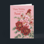 Friend Birthday Peonies Karte<br><div class="desc">Eine wunderschöne Abbildung von rosa und roten Pfingsten,  um Ihrem Freund einen guten Geburtstag zu wünschen. Diese Karte ist voller Liebe,  elegant und elegant zugleich.</div>