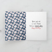 Friend Birthday Strichmännchen Girl with Daisis Karte (Innenseite)