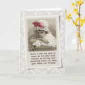 Friend Birthday - Vintages Mädchen in Bonnet Karte (Gelbe Blume)