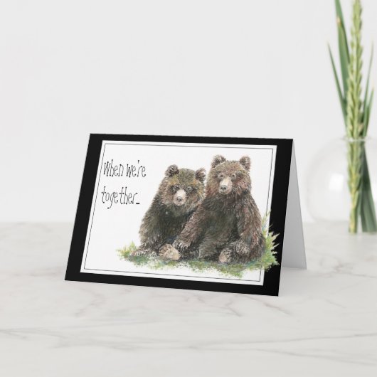 Friend Birthday Watercolor Bears Karte (Vorderseite)
