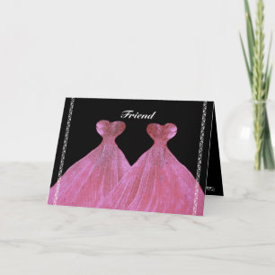 FRIEND Bridesmaid Invite - Funkelnd PINK Gowns Einladung