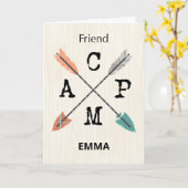 Friend Camp personalisieren Sie die Namenspfeile Karte (Gelbe Blume)
