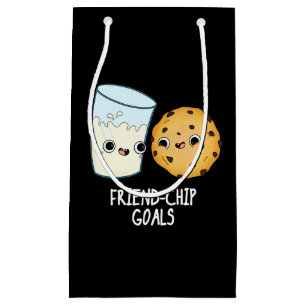 Friend Chip Goals Funny Milk Cookies Pun Dark BG Kleine Geschenktüte