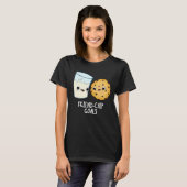 Friend Chip Goals Funny Milk Cookies Pun Dark BG T-Shirt (Vorne ganz)