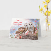 Friend Cute Owls Happy Valentines Day Card Karte (Gelbe Blume)