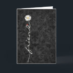 Friend Daisy and Ladybug Damask Karte<br><div class="desc">Friend white daisy with cute ladybug on black damask for friend's birthday.</div>