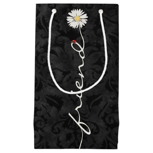 Friend Daisy and Ladybug Damask Kleine Geschenktüte (Vorderseite)