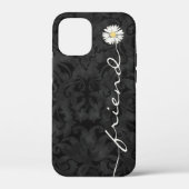 Friend Daisy auf Black Damask Case-Mate iPhone Cas Hülle (Rückseite)
