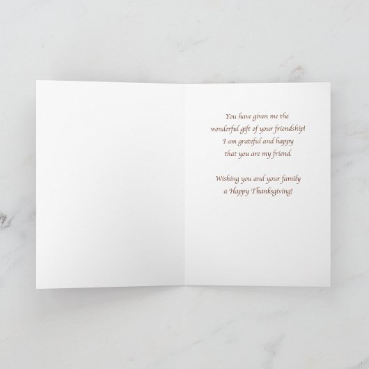 Friend Erntedank wünscht Herbstlaube und Blume Karte (Innenseite)