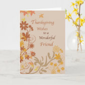 Friend Erntedank wünscht Herbstlaube und Blume Karte (Gelbe Blume)