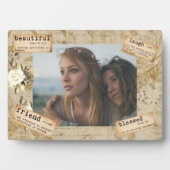 Friend Foto Geschenk Vintag Decoupage Journal Fotoplatte (Vorderseite)