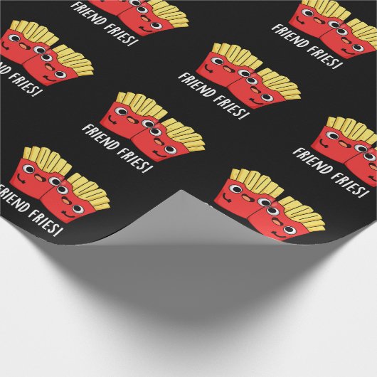 Friend Fries Funny BESTE FREUNDIN Pun Dark BG Geschenkpapier (Ecke)