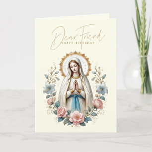 FRIEND Frohen Geburtstag Floral Religiös Dankeskarte