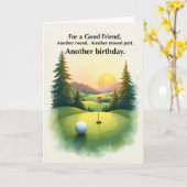 Friend Funny Golf Birthday Missed Putt Humor Karte (Gelbe Blume)