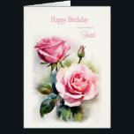 Friend Geburtstag Rose gestrichen Aquarell<br><div class="desc">Eine Geburtstagskarte für deinen Freund. Diese wunderschöne Geburtstagskarte besticht durch zarte Aquarellrosen, die Liebe, Gnade und Bewunderung symbolisieren. Das weiche Blumendesign spiegelt perfekt die zeitlose Liebe des Essens wider und macht sie zu einem eindrucksvollen Anlass für ihren besonderen Tag. Die Rosen sind elegant dekoriert und mit einer Touch der Naturschönheiten...</div>