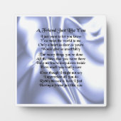 Friend Gedicht Plaque - Blaues Seidendesign Fotoplatte (Vorderseite)