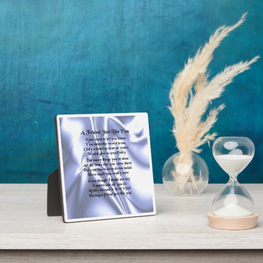 Friend Gedicht Plaque - Blaues Seidendesign Fotoplatte (InSitu)