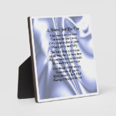 Friend Gedicht Plaque - Blaues Seidendesign Fotoplatte (Vorderseite)