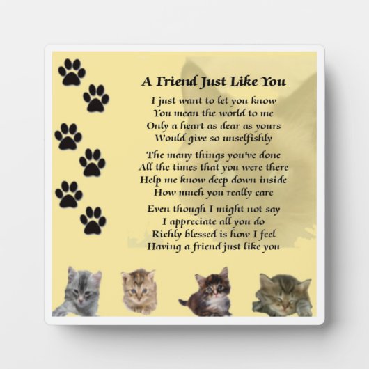Friend Gedicht Plaque - Katalogdesign Fotoplatte (Vorderseite)